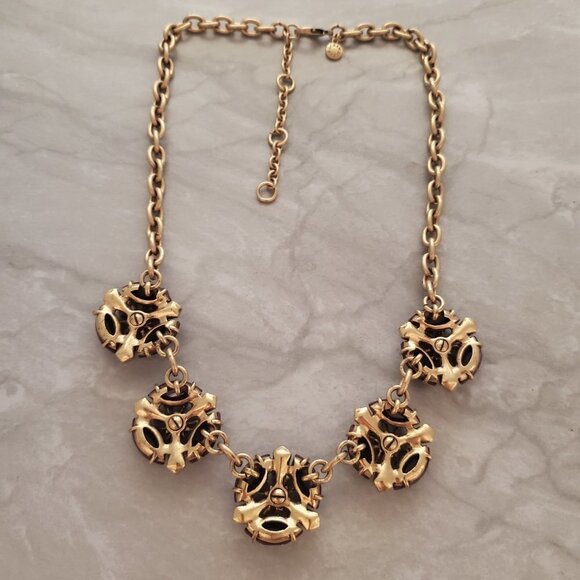 💜 J.Crew Retro Purple Rhinestone Crystal Cluster Burst Statement Necklace 💜 - Picture 8 of 13